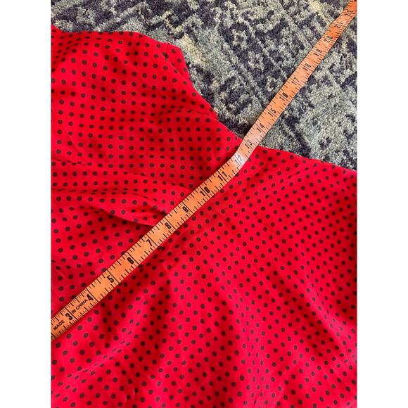 ZARA Polka Dot Red Open Crossover Back Mini Cocktail Satin Dress Preppy Summer - Picture 15 of 16